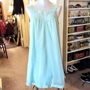 Vintage Vanity Fair Layered Green/Blue Nightgown M